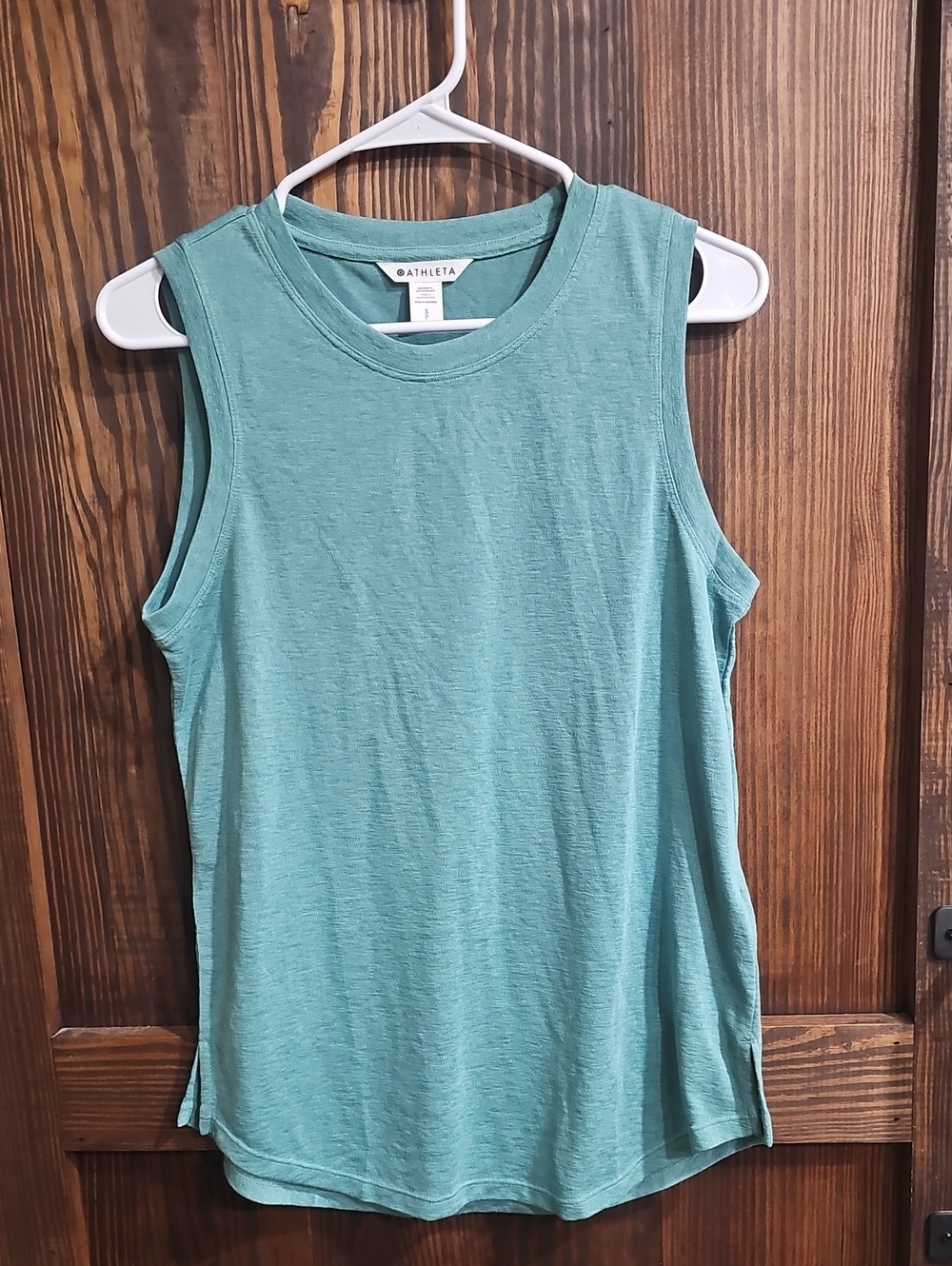 Athleta Breezy Slub Muscle Tank Top - Green Size S